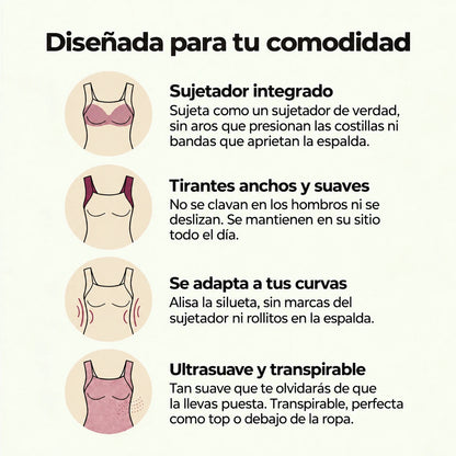 Camiseta Cómoda con Sujetador Incorporado – Sin Aros