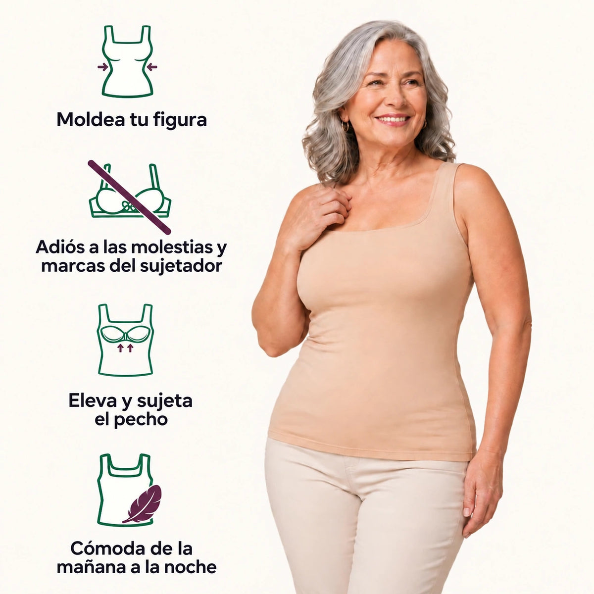 Camiseta Cómoda con Sujetador Incorporado – Sin Aros